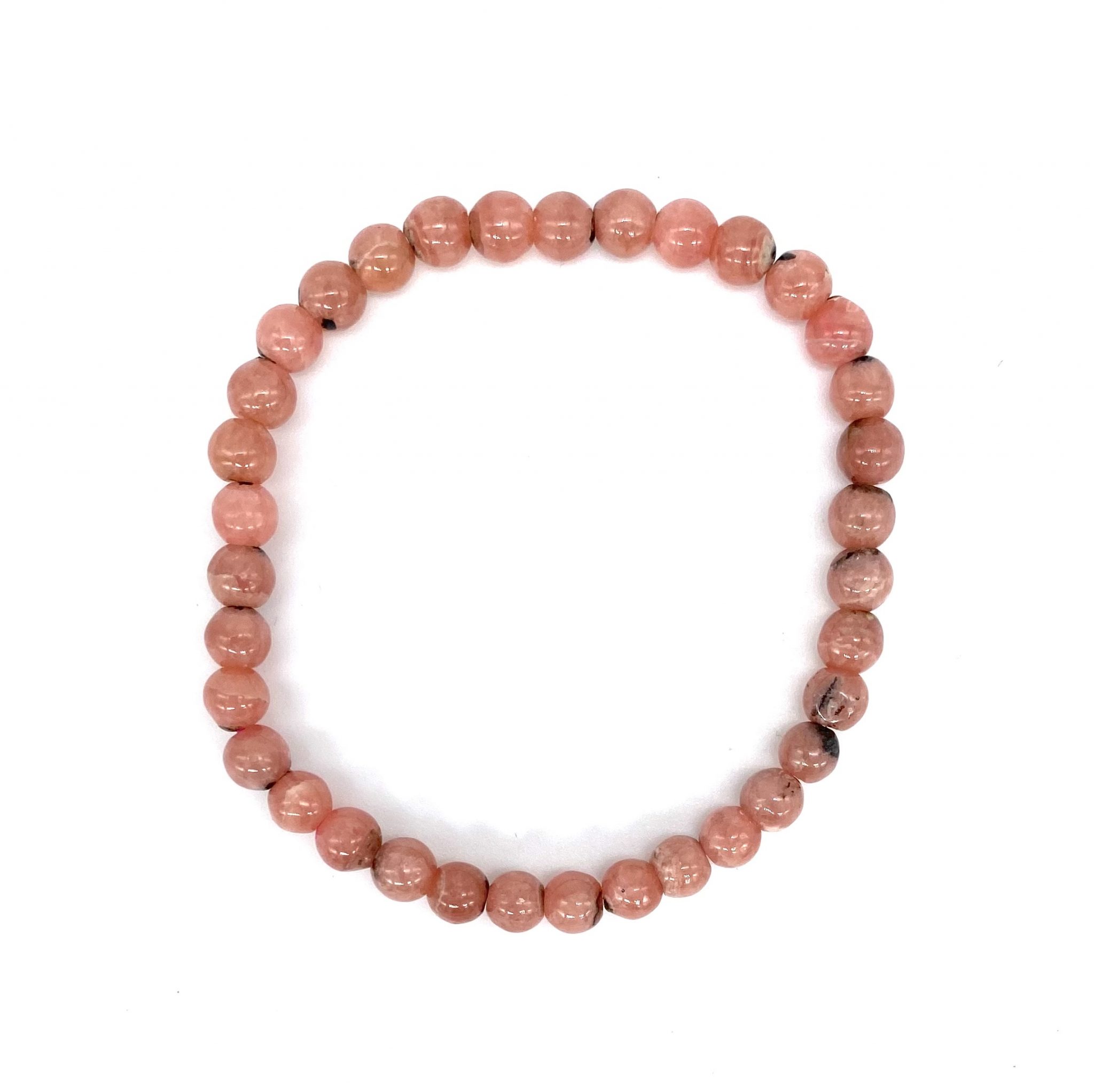 Bracelet Lithothérapie En Rhodochrosite D'Argentine - Perles 6mm Naturelles - Neuf Avec étiquette